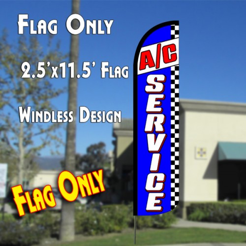 A/C SERVICE (Blue/Checkered) Windless Advertising Feather Flag Only