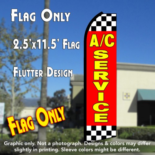 A/C Service (Red/Checkered)  Windless Advertising Feather Flag Only
