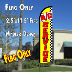 A/C Service (Yellow/Checkered)  Windless Advertising Feather Flag Only
