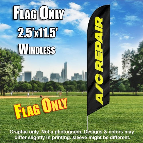 A/C Repair (Black/Yellow)  Windless Advertising Feather Flag Only