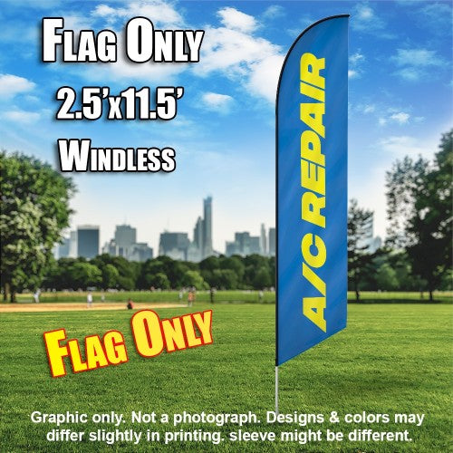 A/C Repair (Blue/Yellow)  Windless Advertising Feather Flag Only