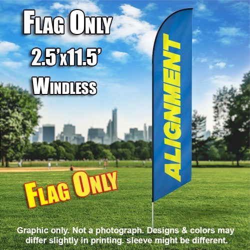 Alignment (Blue/Yellow)  Windless Advertising Feather Flag Only