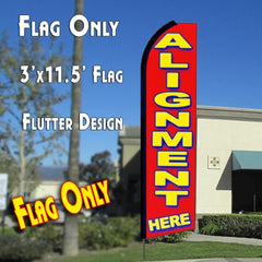 Alignment Here (Red)  Windless Advertising Feather Flag Only