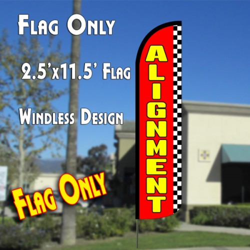 Alignment (Red/Checkered)  Windless Advertising Feather Flag Only