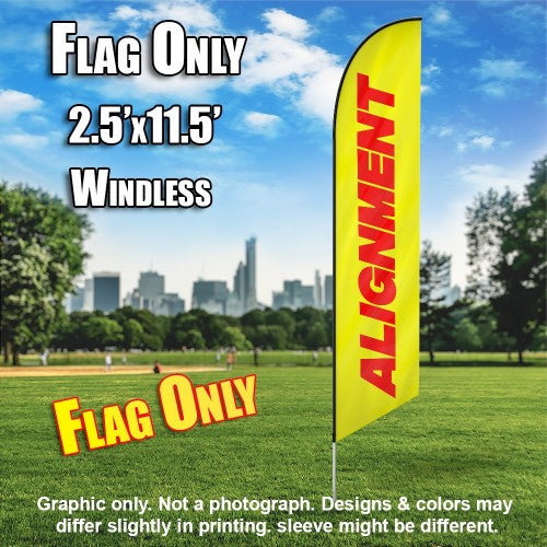 Alignment (Yellow/Red)  Windless Advertising Feather Flag Only