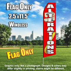 Alterations (Red/White)   Windless Advertising Feather Flag Only