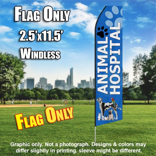 Animal Hospital (Blue)  Windless Advertising Feather Flag Only