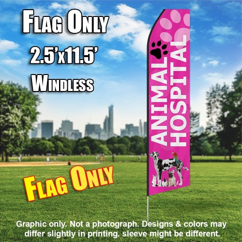 Animal Hospital Pink  Windless Advertising Feather Flag Only