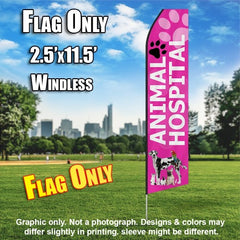 Animal Hospital Pink  Windless Advertising Feather Flag Only