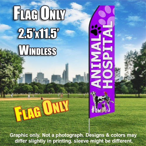 Animal Hospital Purple  Windless Advertising Feather Flag Only