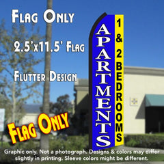 Apartments 1 & 2 Bedrooms (Blue/Yellow)  Windless Advertising Feather Flag Only