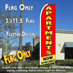 Apartments Now Available (Red/Yellow)  Windless Advertising Feather Flag Only