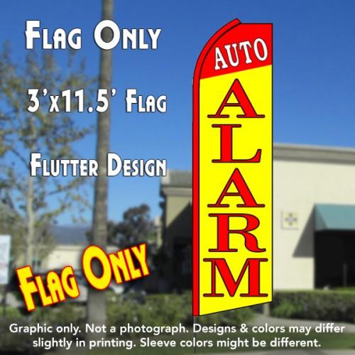 Auto Alarm (Red/Yellow)  Windless Advertising Feather Flag Only