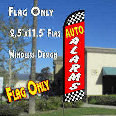 Auto Alarms (Checkered/Red)  Windless Advertising Feather Flag Only