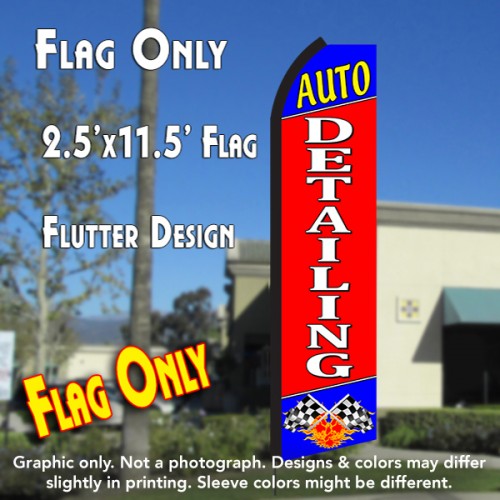 Auto Detailing (Blue/Red) Windless Advertising Feather Flag Only