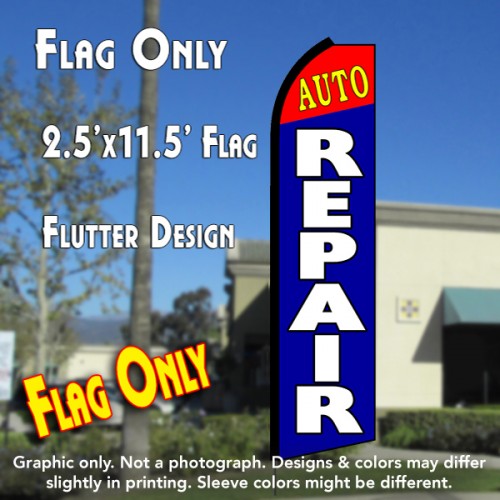 Auto Repair (Red/Blue)  Windless Advertising Feather Flag Only