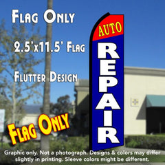 Auto Repair (Red/Blue)  Windless Advertising Feather Flag Only