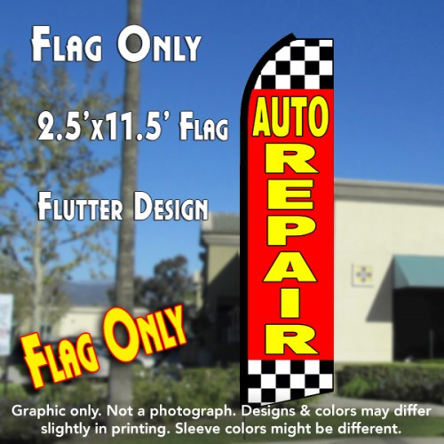 Auto Repair (Checkered)  Windless Advertising Feather Flag Only