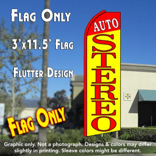 Auto Stereo (Red/Yellow)  Windless Advertising Feather Flag Only