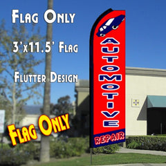 Automotive Repair (Red)  Windless Advertising Feather Flag Only