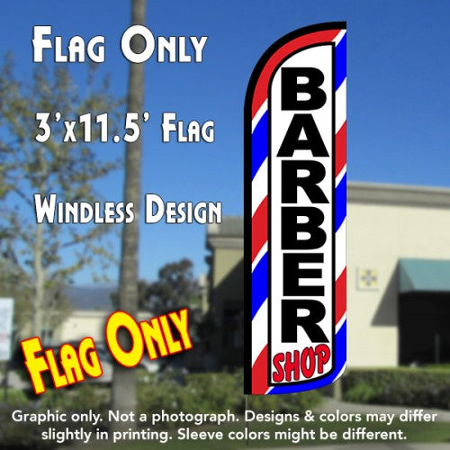 Barber Shop (Red/White/Blue)  Windless Advertising Feather Flag Only