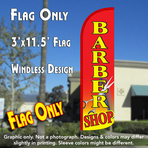 Barber Shop (Red)  Windless Advertising Feather Flag Only