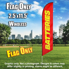 Batteries (Yellow/Red)  Windless Advertising Feather Flag Only