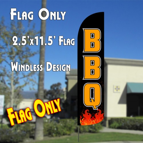Bbq (Black/Orange)  Windless Advertising Feather Flag Only