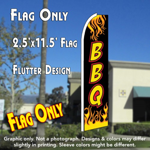 Bbq (Black/Yellow) Windless Advertising Feather Flag Only