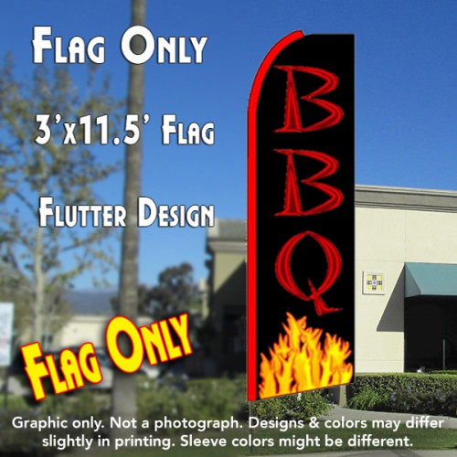 Bbq (Yellow Flames)  Windless Advertising Feather Flag Only