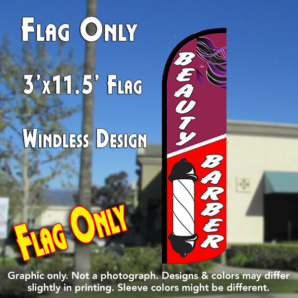 Beauty & Barber  Windless Advertising Feather Flag Only
