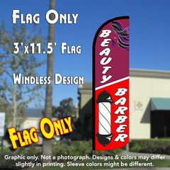 Beauty & Barber  Windless Advertising Feather Flag Only