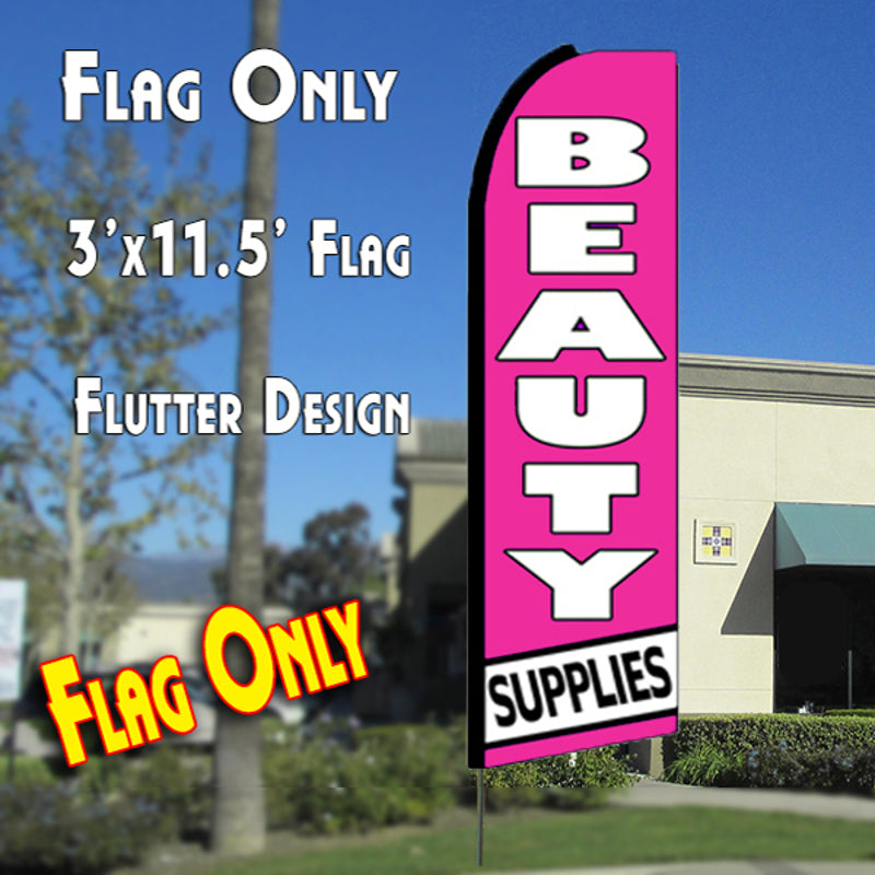Beauty Supplies (Pink/White)  Windless Advertising Feather Flag Only