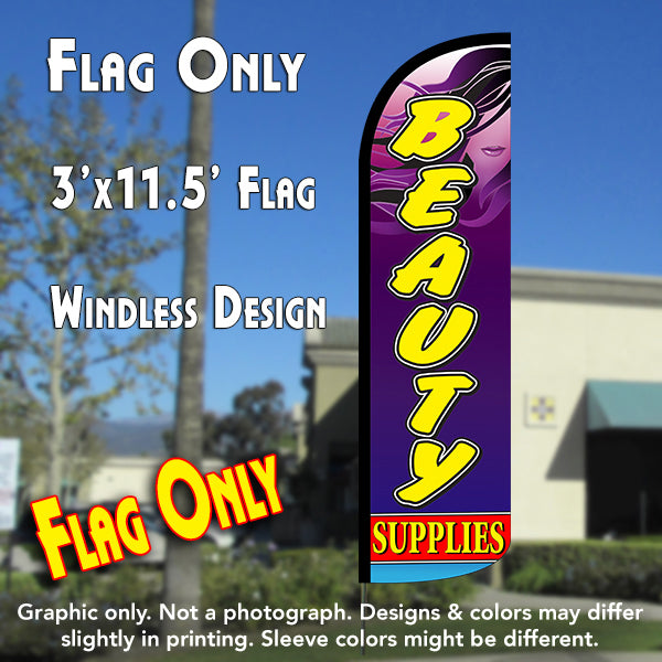 Beauty Supplies  Windless Advertising Feather Flag Only