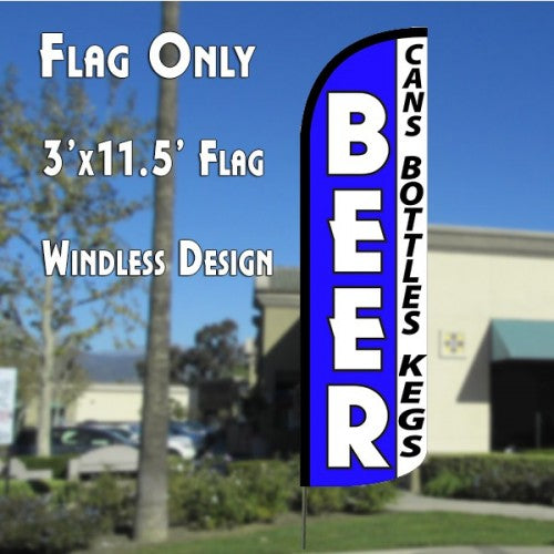 Beer (Cans, Bottles, Kegs)  Windless Advertising Feather Flag Only