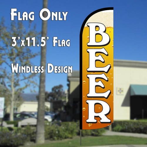 Beer (Gold)  Windless Advertising Feather Flag Only