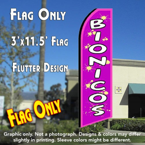 Bionicos (Purple)  Windless Advertising Feather Flag Only
