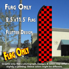 Checkered Black/Red  Windless Advertising Feather Flag Only