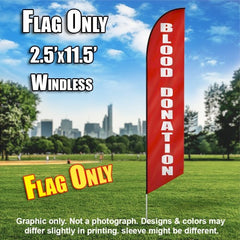 Blood Donation (Red/White)  Windless Advertising Feather Flag Only