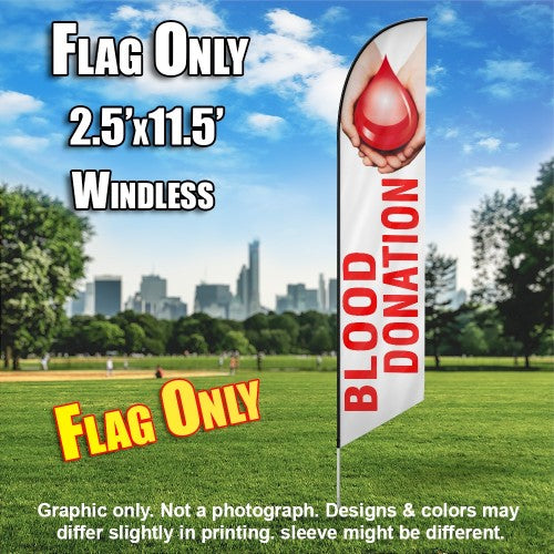Blood Donation (White/Red With Hands)  Windless Advertising Feather Flag Only