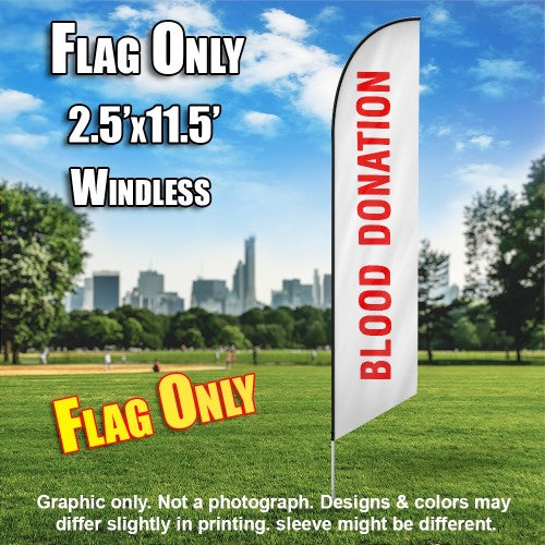 Blood Donation (White/Red)  Windless Advertising Feather Flag Only