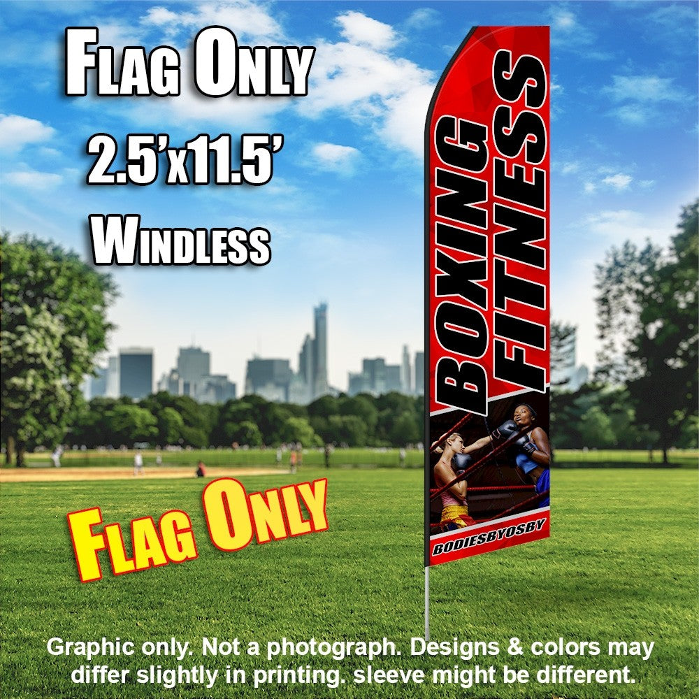 Boxing Fitness (Red/Black/Knockout)   Windless Advertising Feather Flag Only