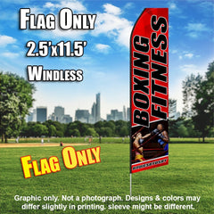 Boxing Fitness (Red/Black/Knockout)   Windless Advertising Feather Flag Only