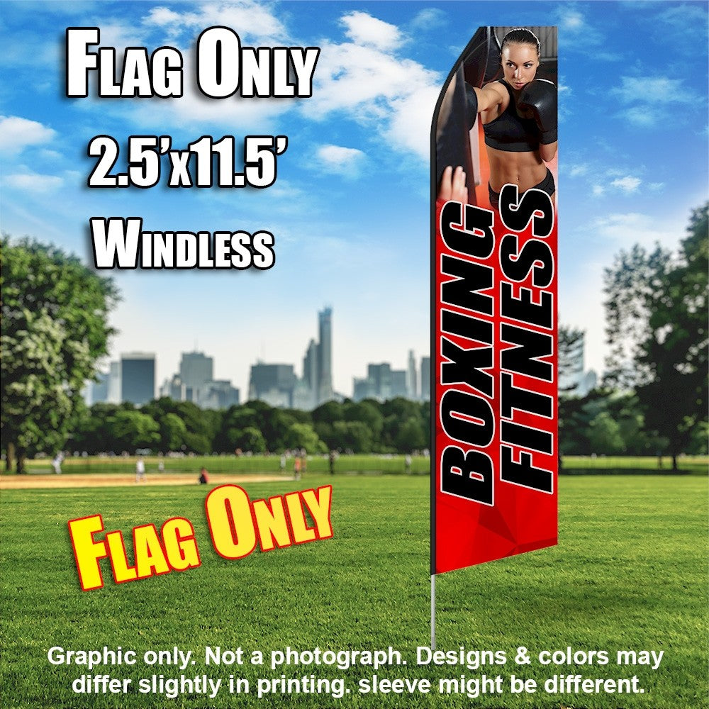 Boxing Fitness (Red/Black Letters)   Windless Advertising Feather Flag Only