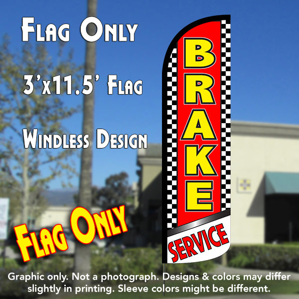 Brake Service (Checkered)  Windless Advertising Feather Flag Only