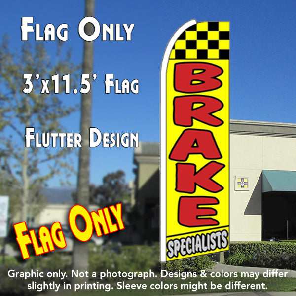 Brake Specialists (Yellow)  Windless Advertising Feather Flag Only