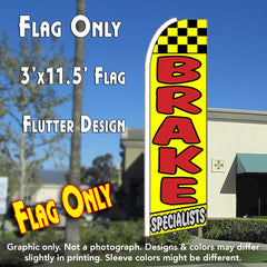 Brake Specialists (Yellow)  Windless Advertising Feather Flag Only