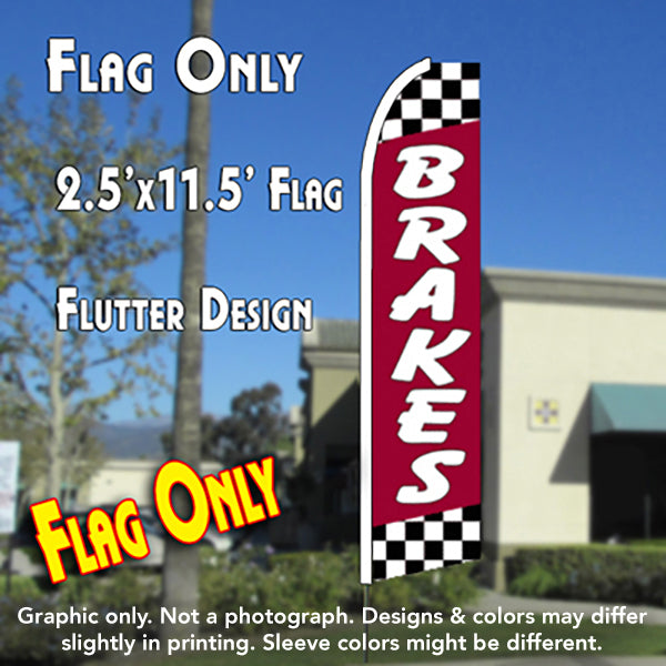 Brakes (Red/Checkered) Windless Advertising Feather Flag Only
