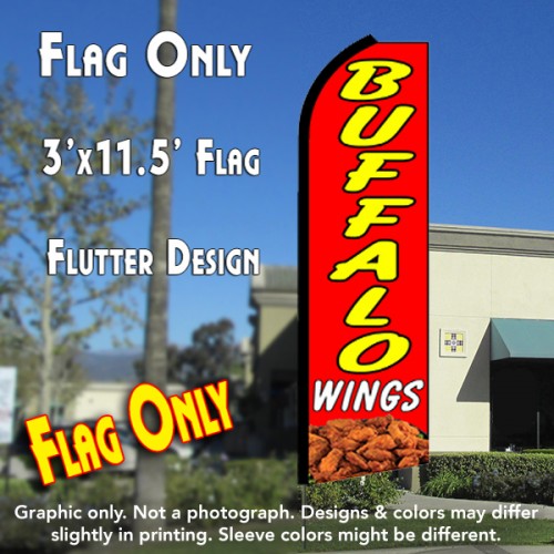Buffalo Wings (Red)  Windless Advertising Feather Flag Only