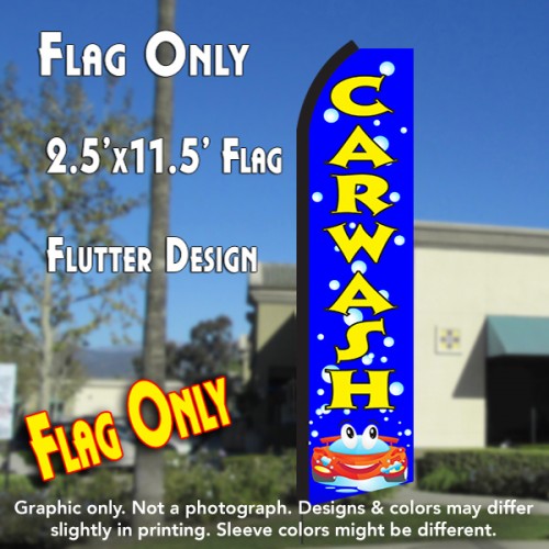 Car Wash (Blue/Yellow)  Windless Advertising Feather Flag Only